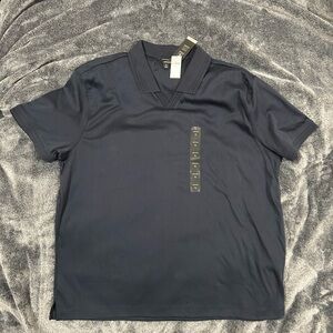 Banana Republic Luxe Touch Johnny Collar Polo shirt, XL Preppy Navy